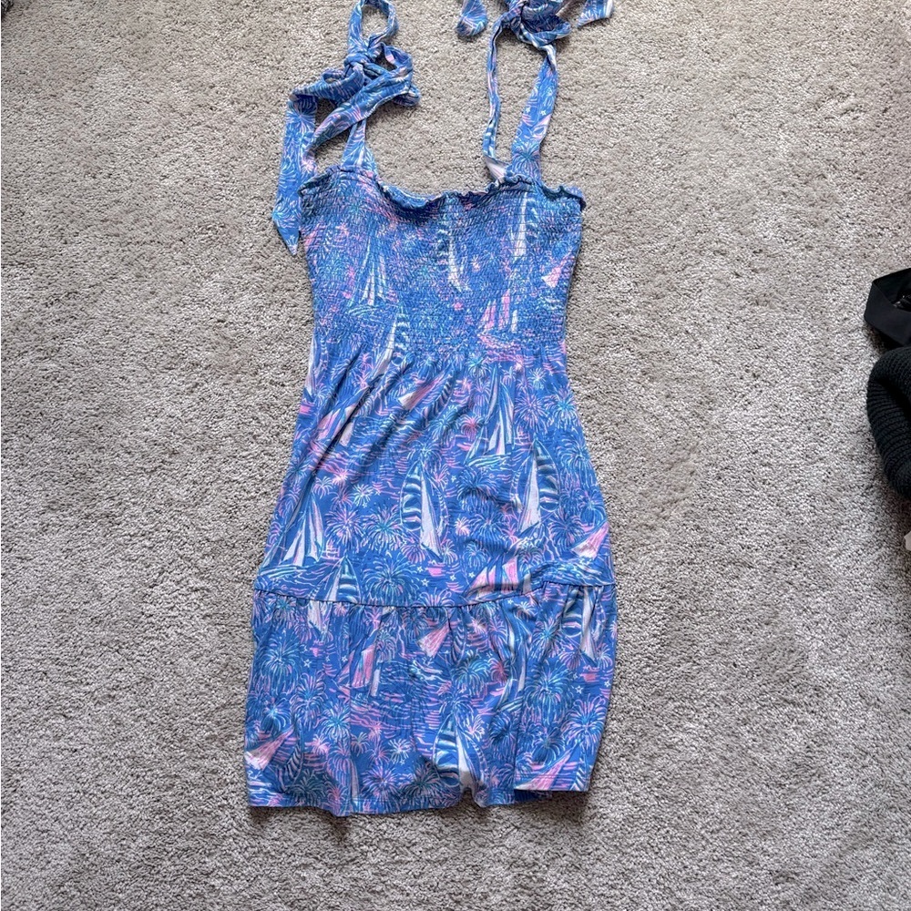 Lilly Pulitzer Blue and Pink Patterned Dress